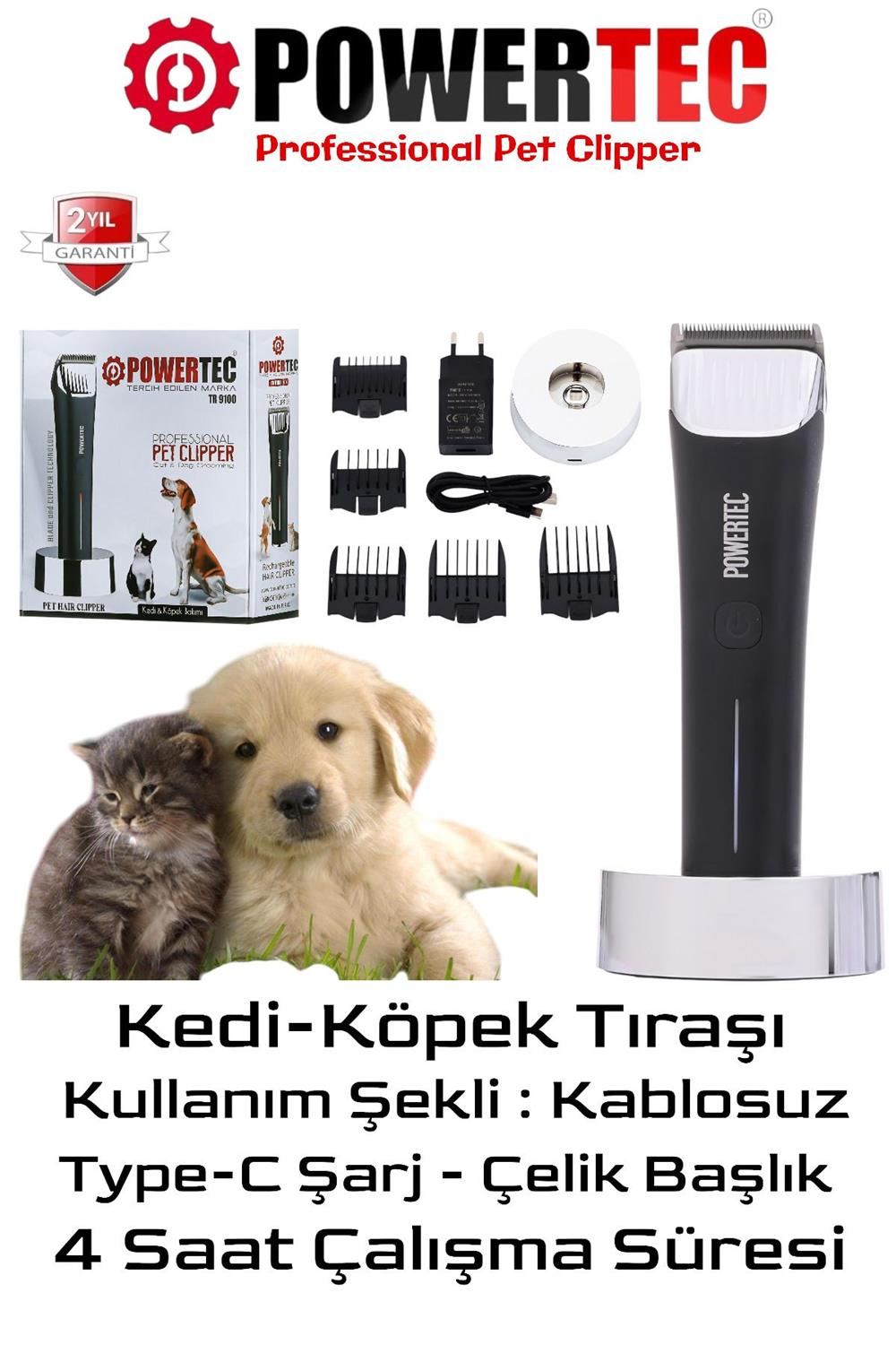 TR-9100 Kedi Köpek Pet Evcil Hayvan Tıraş Makinesi